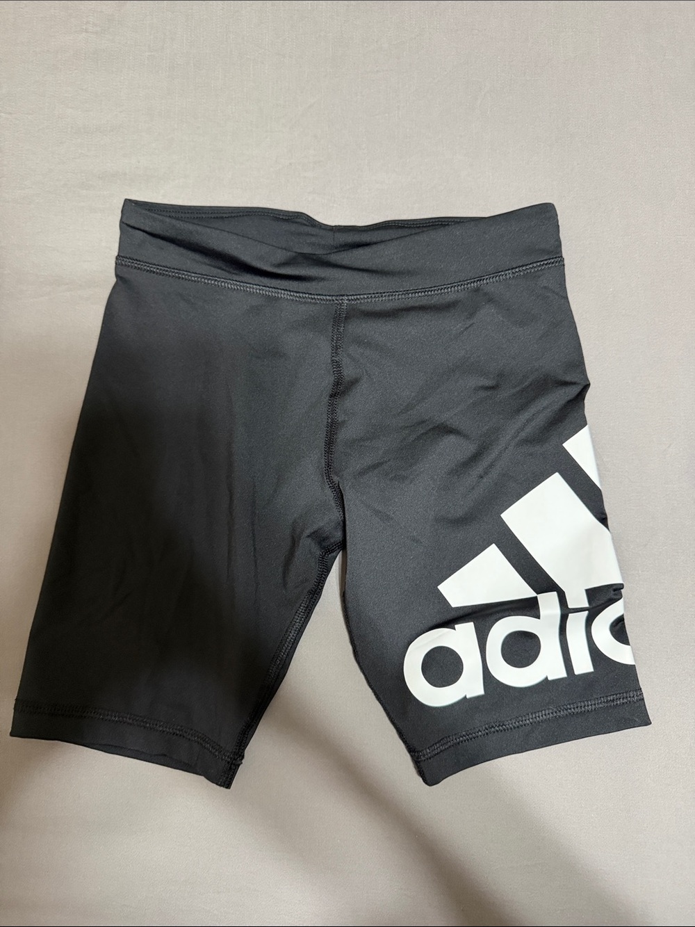 💥 KIDS girls adidas Black Bike Shorts with White Logo Panel